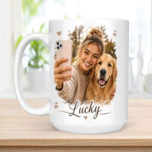 custom dog and owner mug (15 oz)
