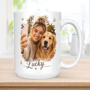personalised mug dog and owner (15 oz)