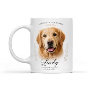 personalized forever in our hearts dog mug (11 oz)