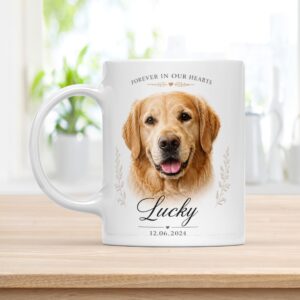 dog memorial mug forever in our hearts (11 oz)