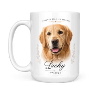 custom forever in our hearts pet mug (15 oz)