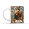 Custom stained glass dog and owner mug (thumbnail image)
