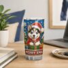 Personalized Christmas dog tumbler