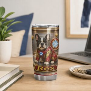 Personalized Ironman dog tumbler mark2