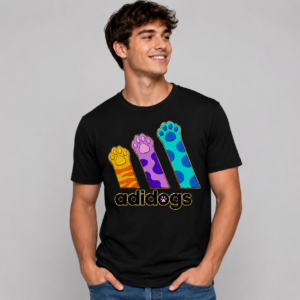 Custom adidog men t-shirt black