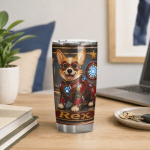 Personalized Ironman dog tumbler