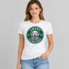 Custom coffee badge dog memorial women t-shirt