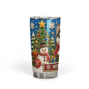 Custom 20 oz Christmas dog tumber