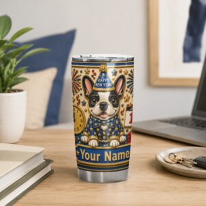 Personalized New Year dog tumbler