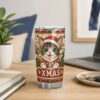 Personalized Christmas cat tumbler