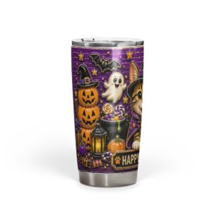 Custom halloween cat tumbler