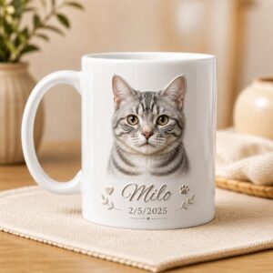 Custom cat memorial mug with photo - thumbnail