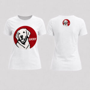 Personalized retro fast-food dog memorial women t-shirt