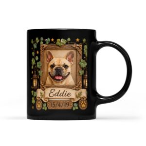 custom vintage black dog memorial mug (11 oz) - right view