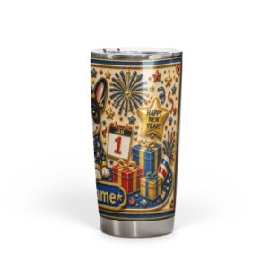 Custom New Year dog tumbler from photo