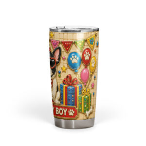 Custom dog birthday tumbler from photo