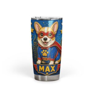 Custom superhero dog tumbler