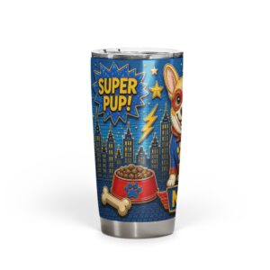 Custom 20 oz superhero dog tumbler