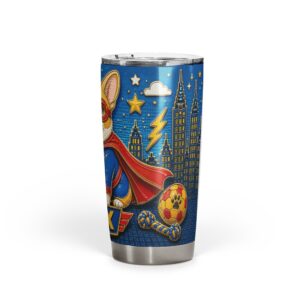 Custom superhero dog tumbler from photo