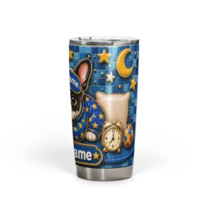 Personalized sleeping dog tumbler