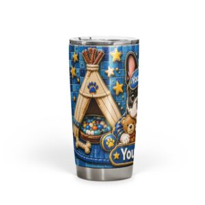 Custom 20oz sleeping dog tumbler from photo